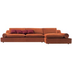 Antique Nube Italia Tender Sofa in Orange Upholstery by Carlo Colombo