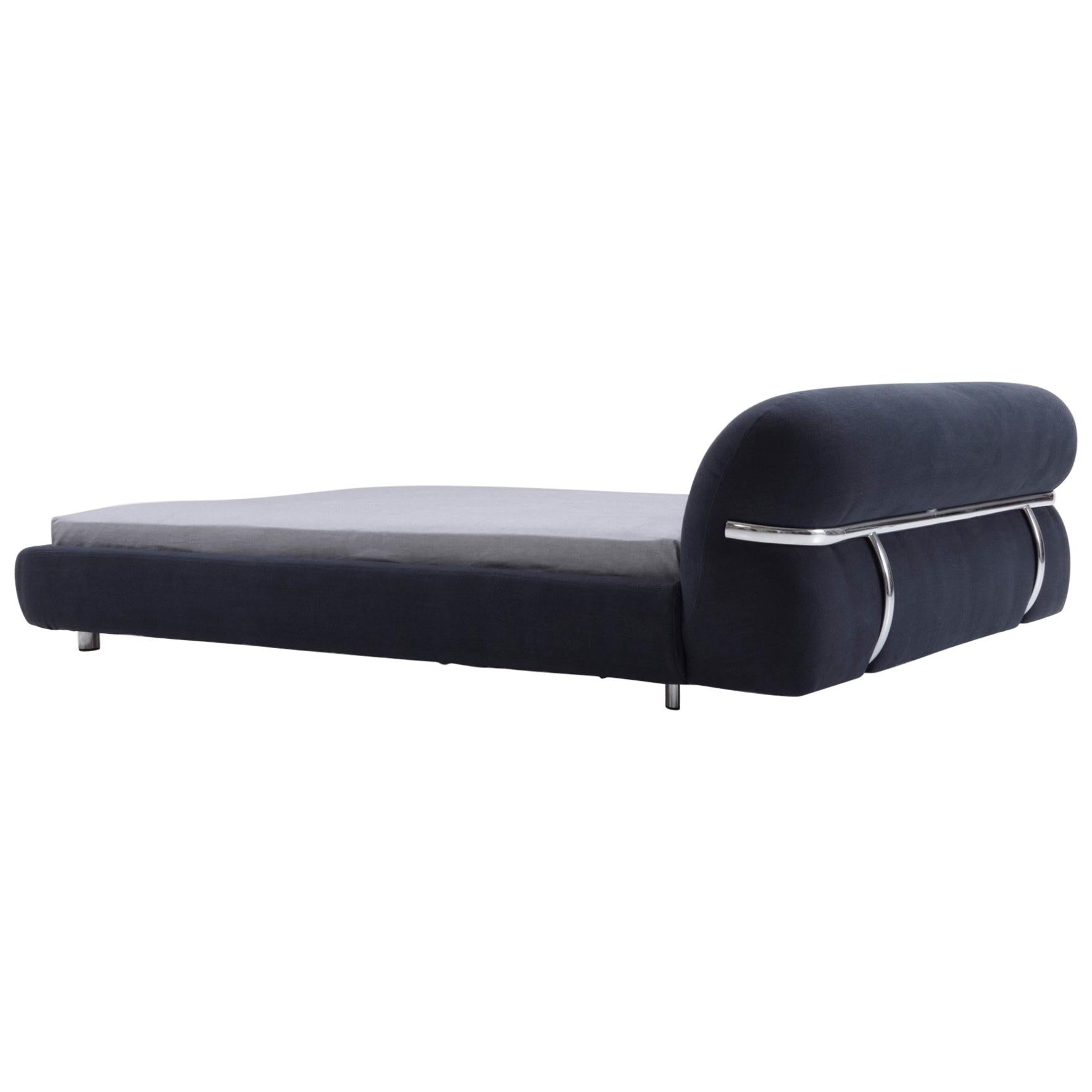 Nube Italia Track Bed in Dark Blue and Silver Fabric by Kemistry of Style