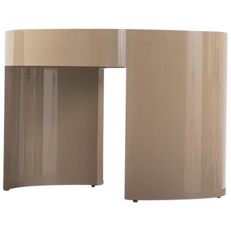 Nube Italia Turn Tall Side Table in Beige Lacquered Wood by Carlo Colombo