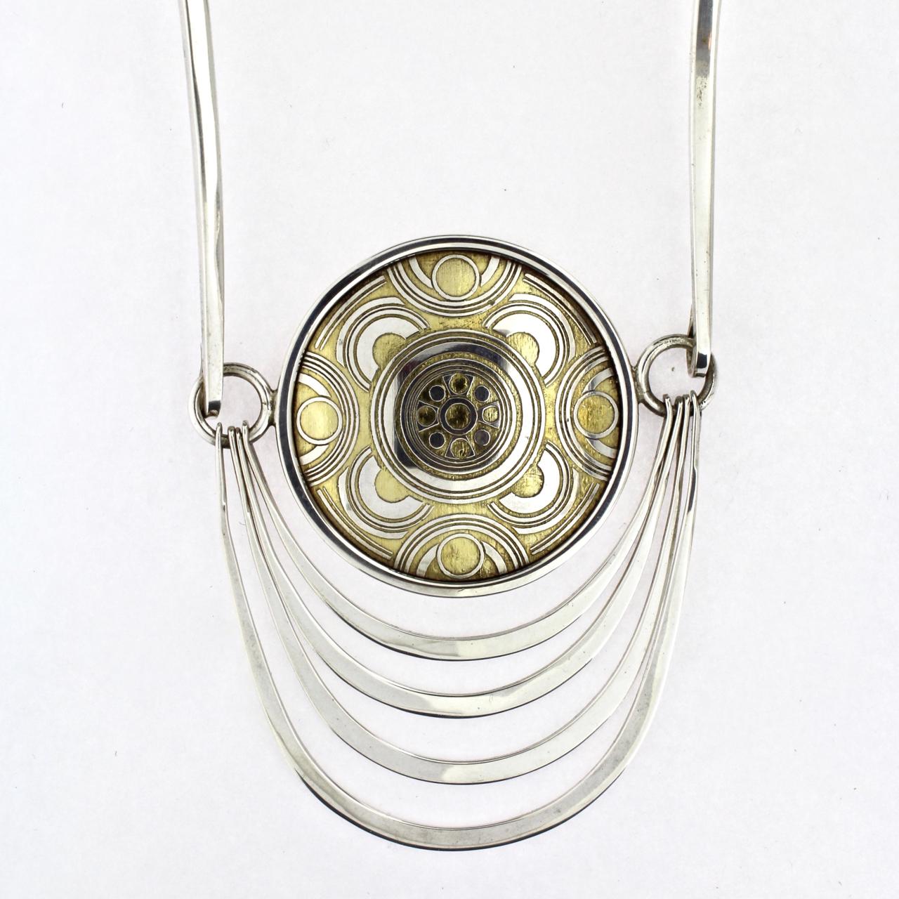 Nubia Modernist Sterling Silver Necklace by Mary Ann Scherr for Reed & Barton For Sale 6