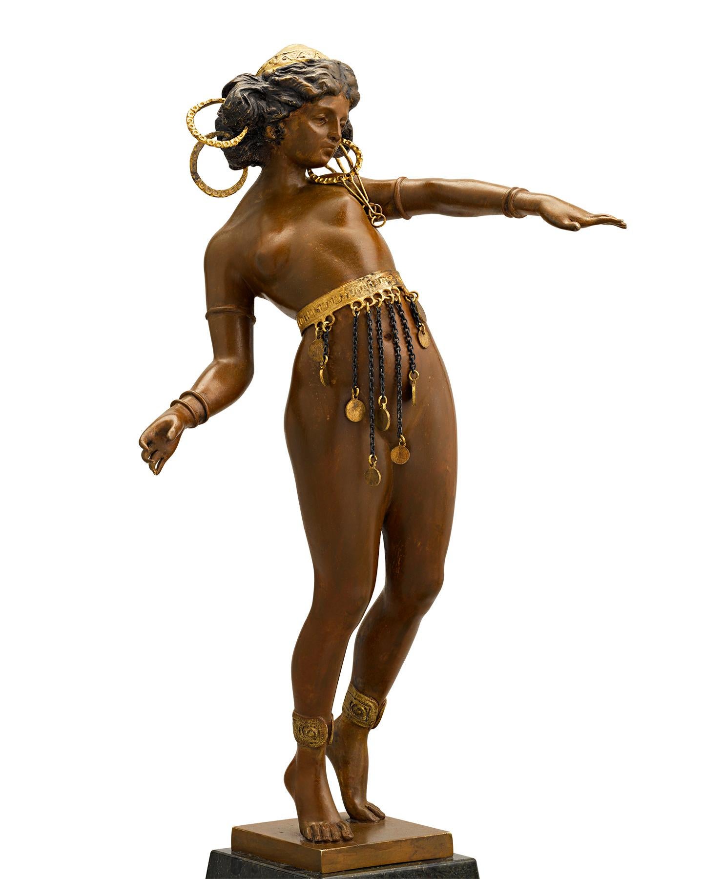 Art Nouveau Nubian Dancer by Carl Kauba For Sale