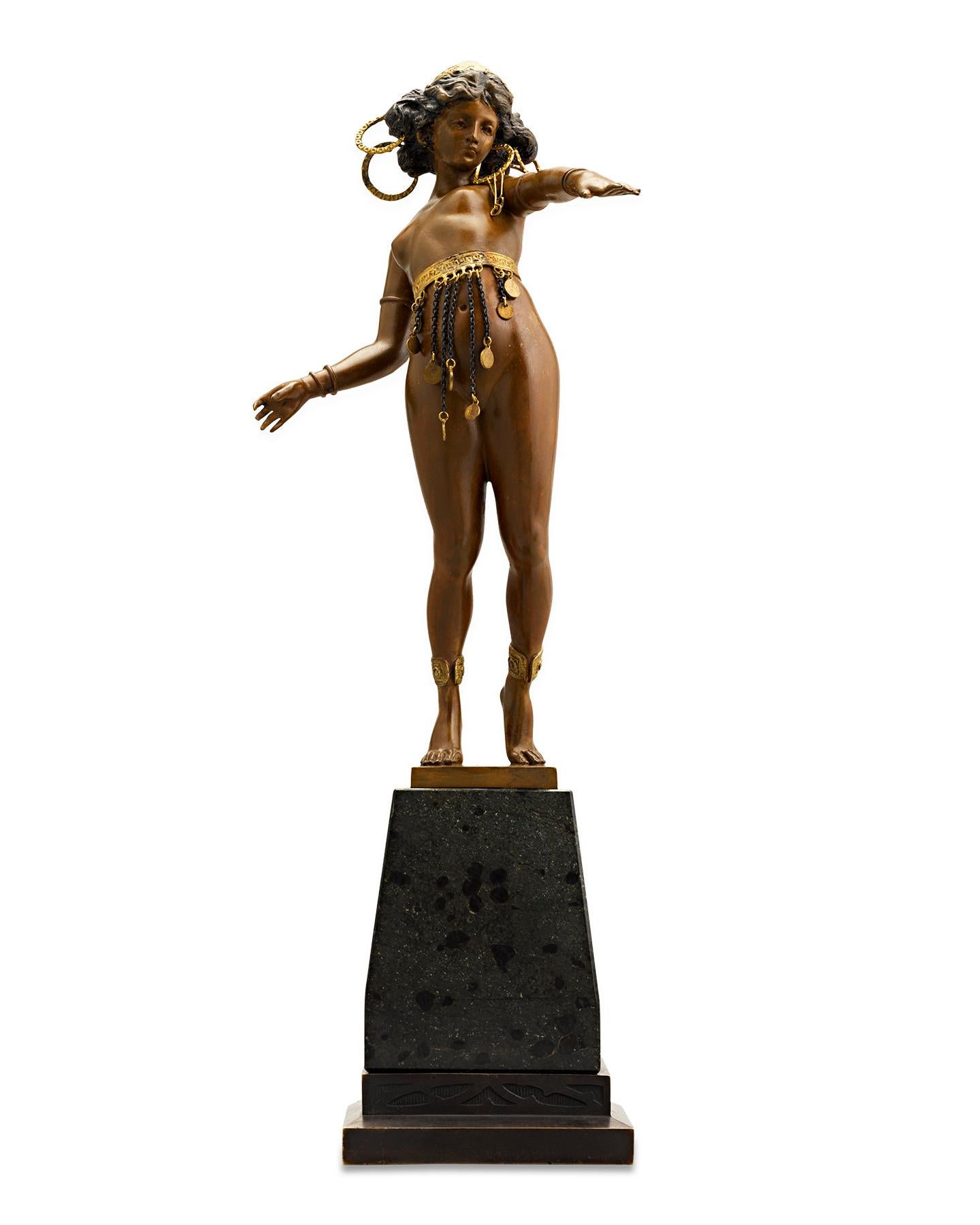 Aesthetic Movement Nubian Dancer by Carl Kauba For Sale