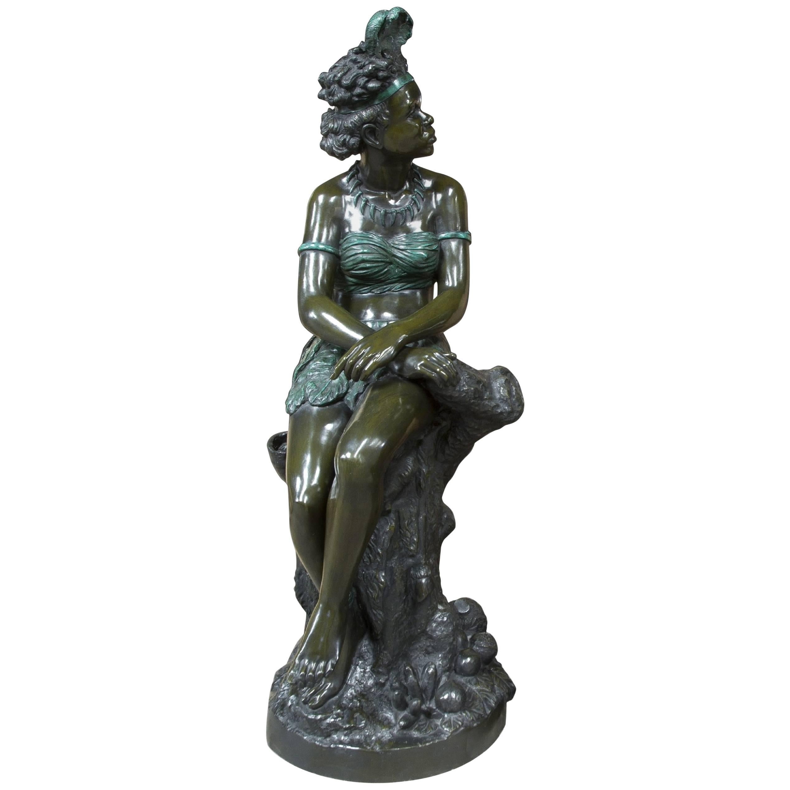 "Nubian Woman, " Bronze after Eugène Piat, 20th Century