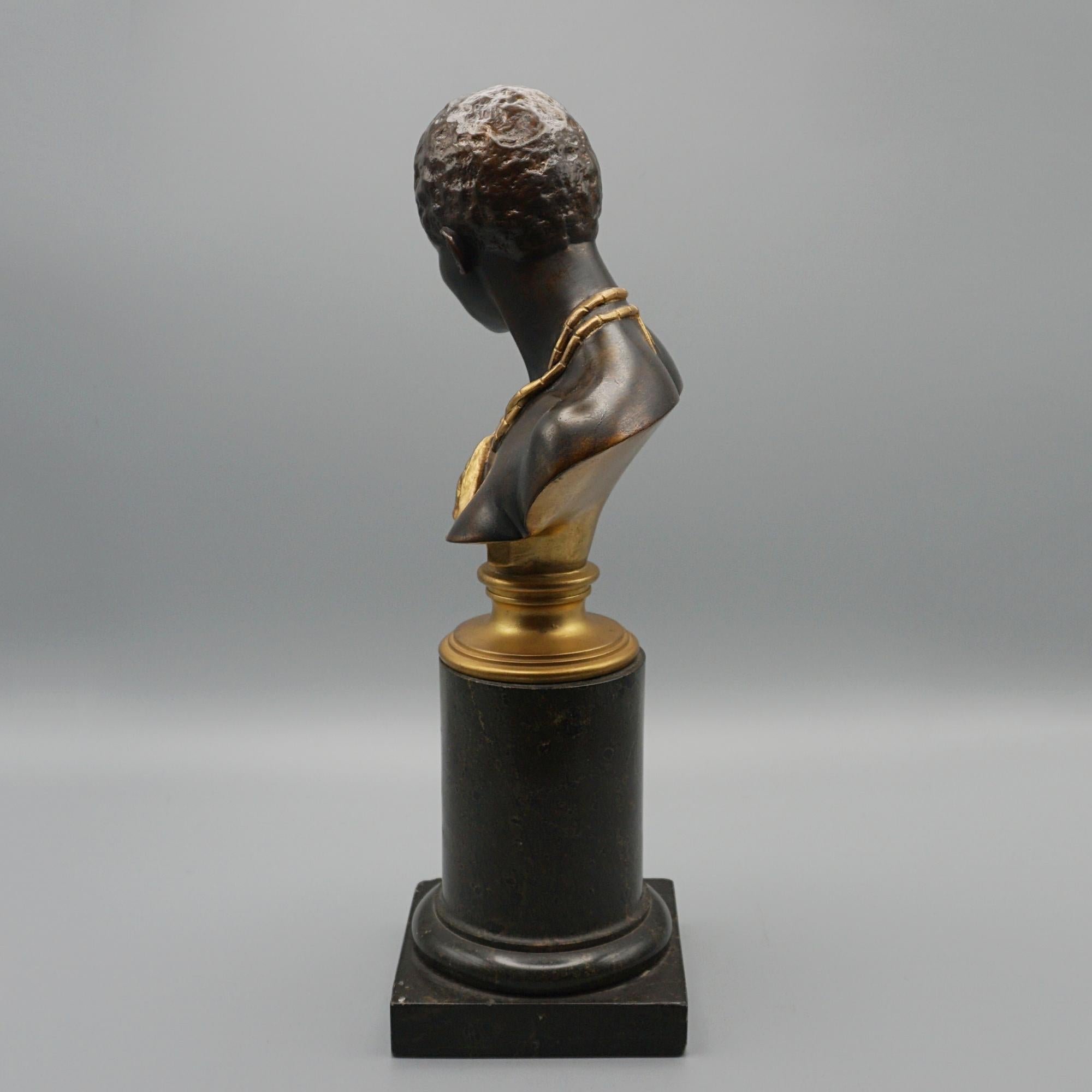 German 'Nubian Woman' Late 19th Century Bronze Sculpture by Oskar Gladenbeck