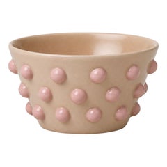 Ciotola scultorea in gres Nubo Beige, design contemporaneo
