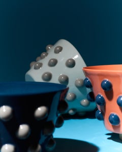 Nubo Orange Sculptural Stoneware Bowl, Contemporary Design