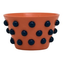 Ciotola scultorea in gres di Nubo Orange, design contemporaneo
