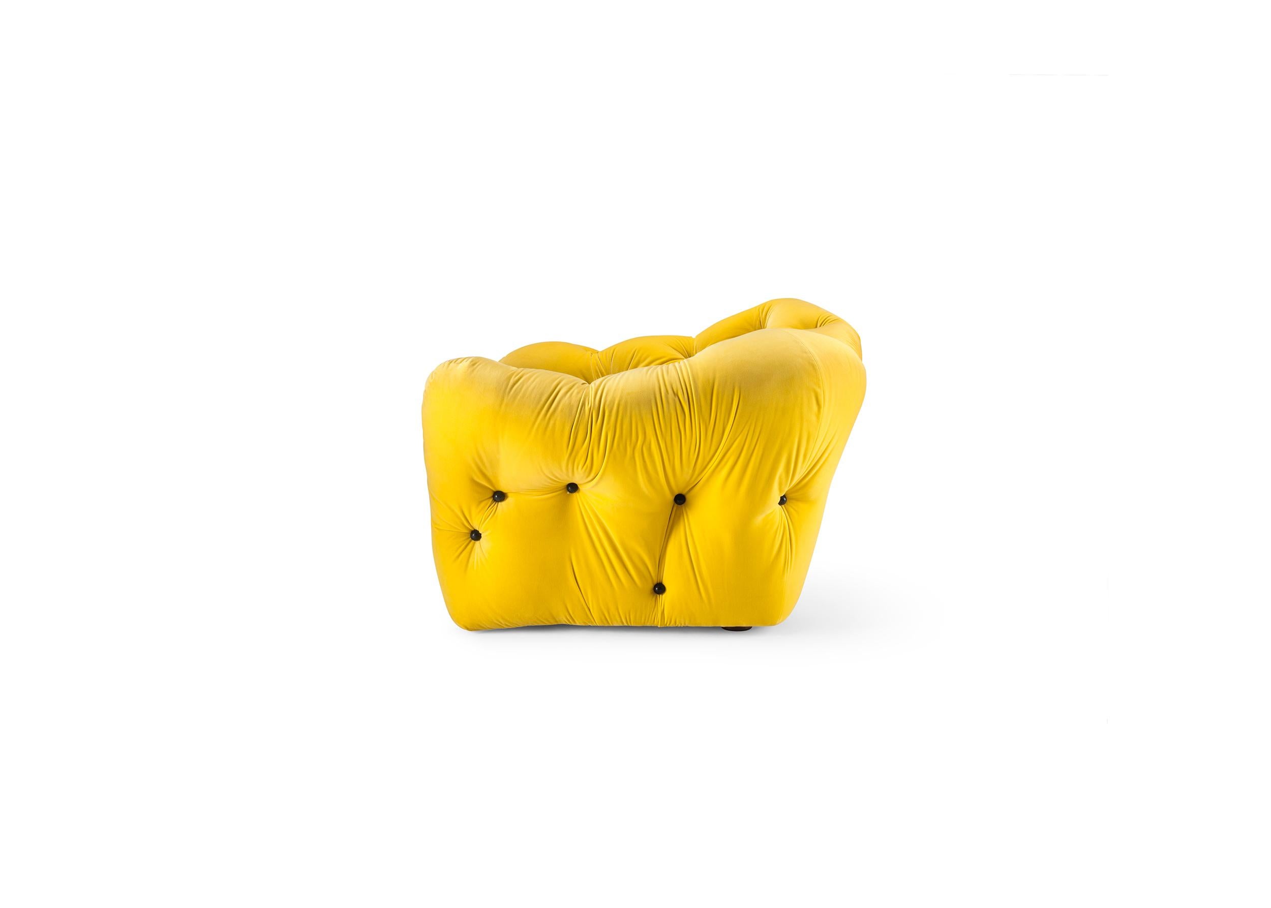Sofá Nubola 133 Terciopelo Amarillo-Musgo by Gaetano Pesce Italiano en venta