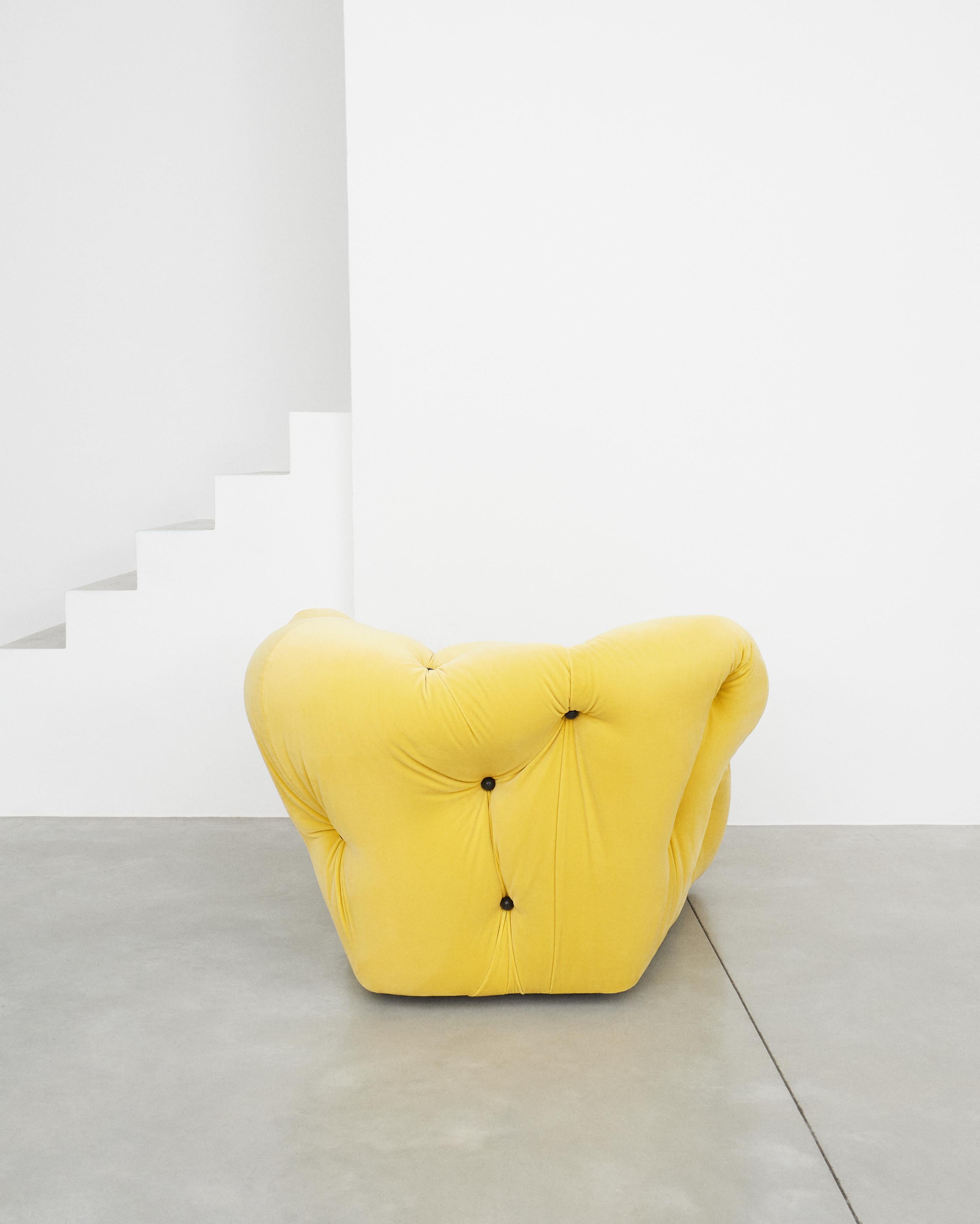 Sofá Nubola 133 Terciopelo Amarillo-Musgo by Gaetano Pesce en venta 1