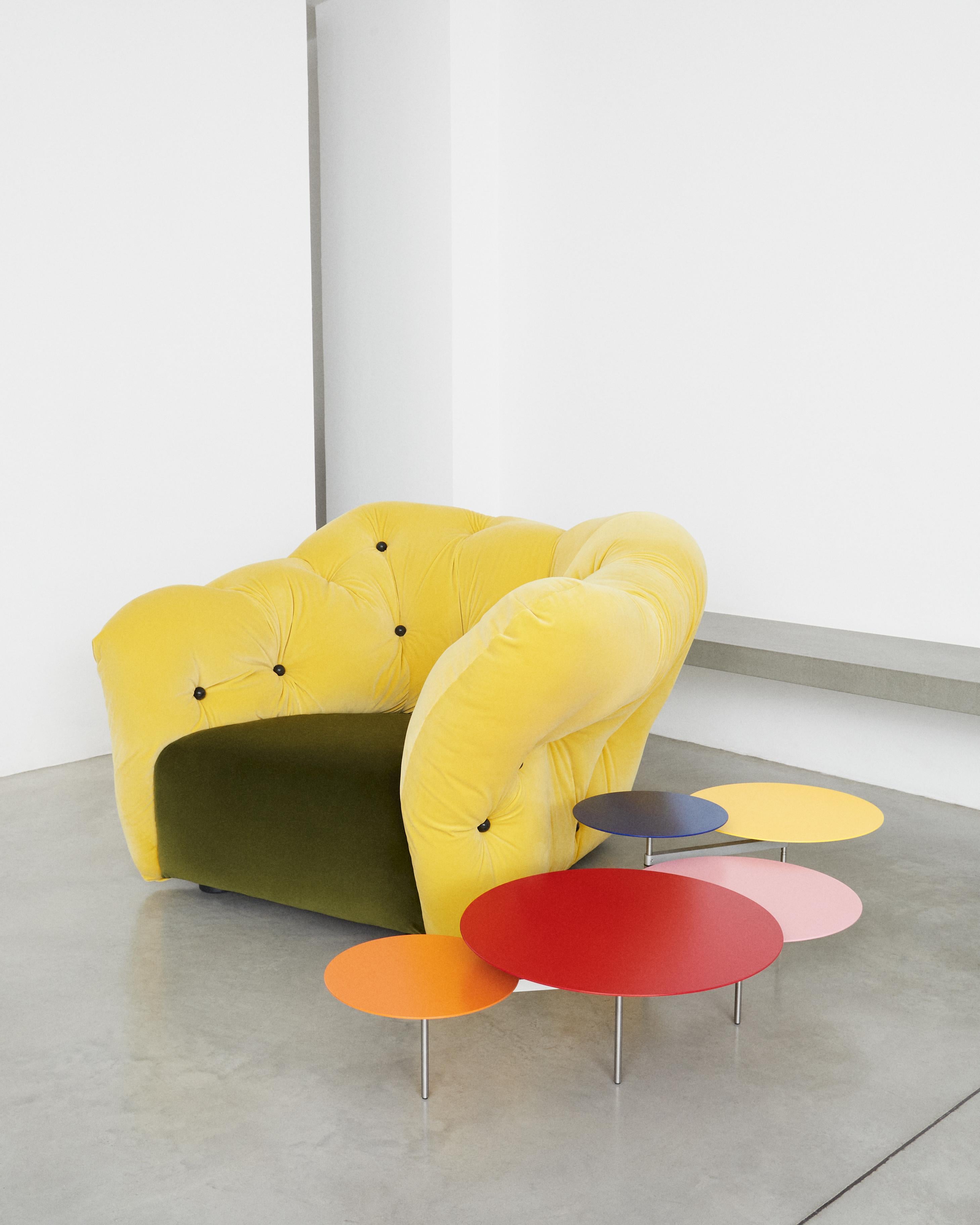 Sofá Nubola 133 Terciopelo Amarillo-Musgo by Gaetano Pesce en venta 3
