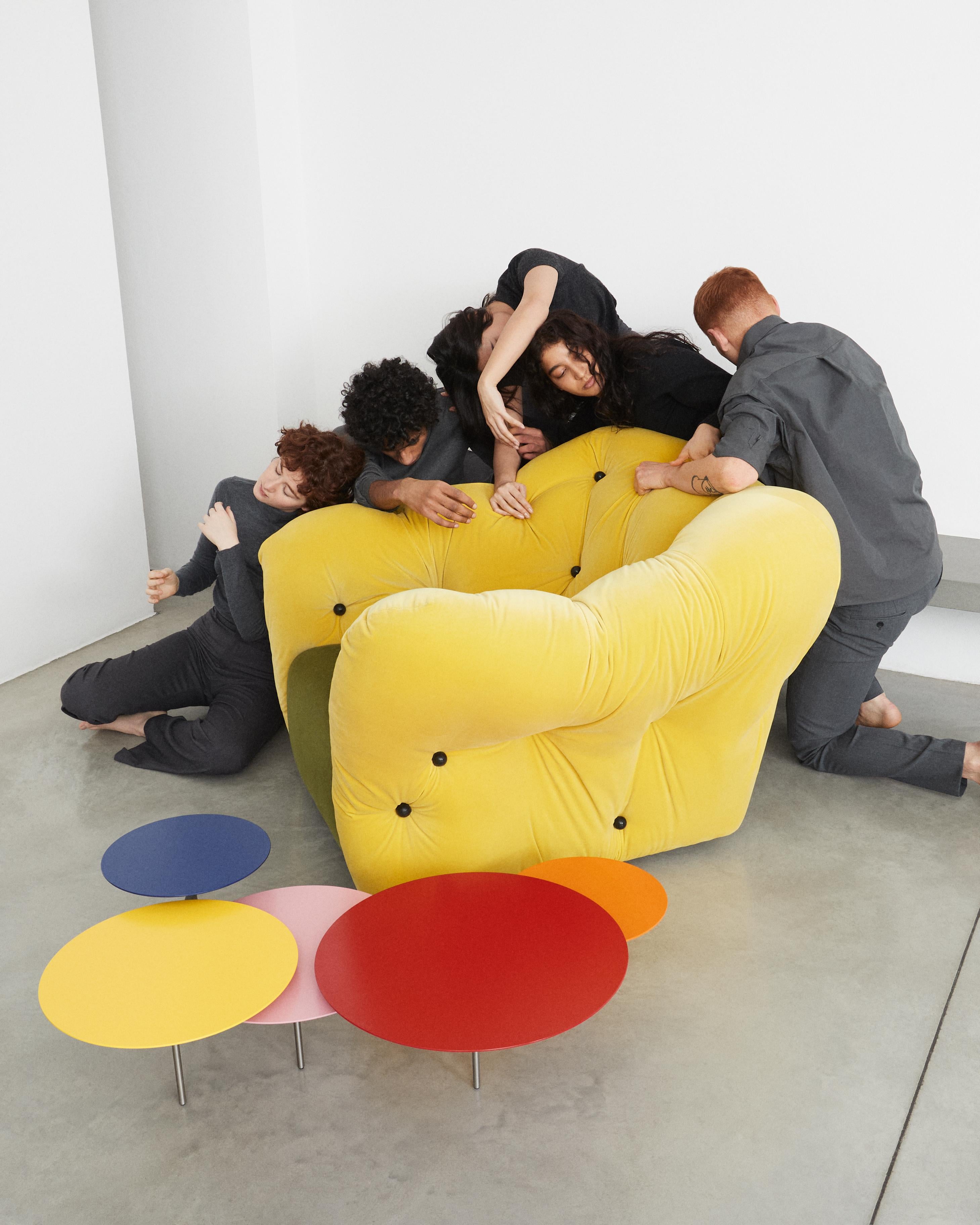 Sofá Nubola 133 Terciopelo Amarillo-Musgo by Gaetano Pesce en venta 4