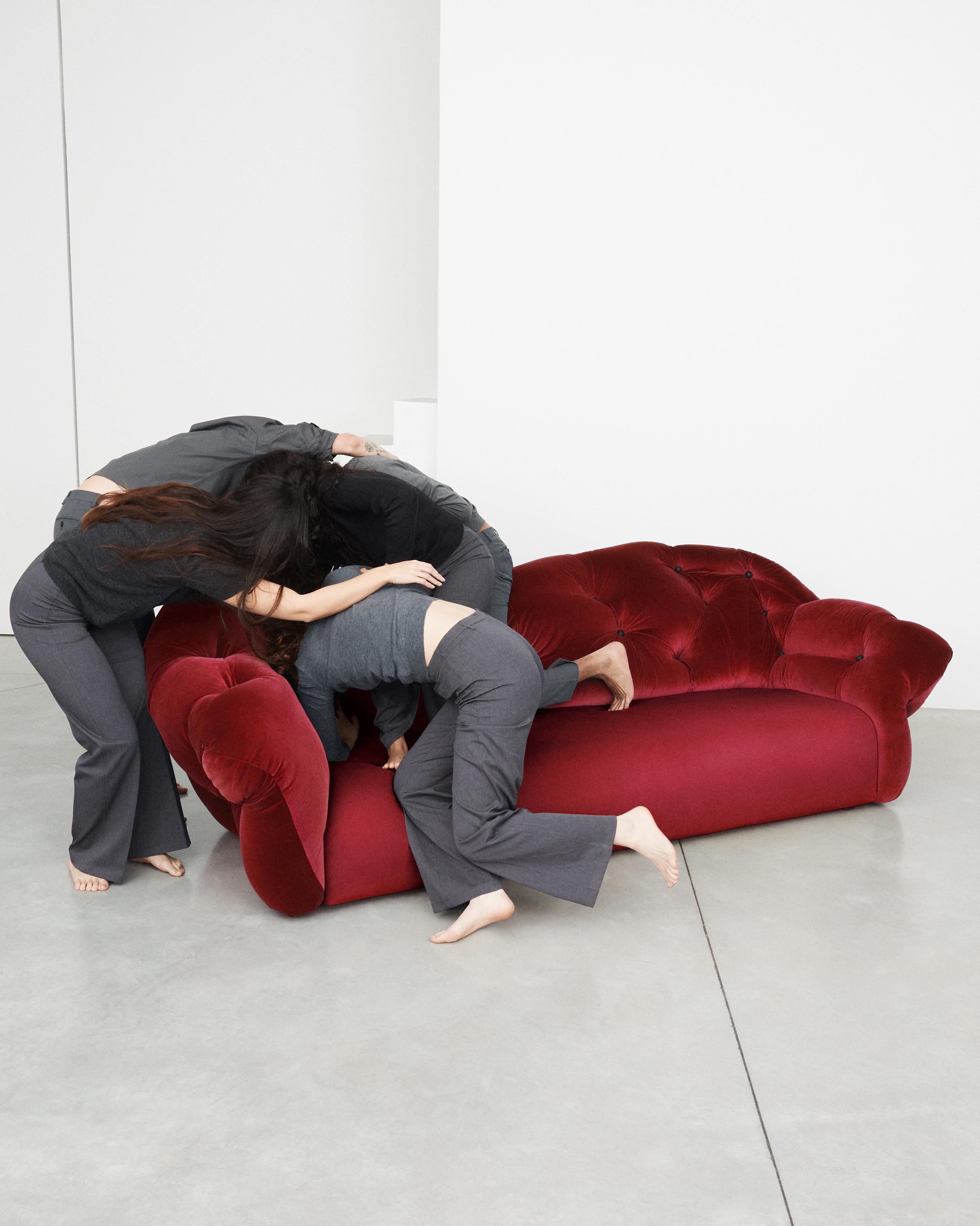 Nubola 238 Velvet Sofa in Cobalt by Gaetano Pesce For Sale 9