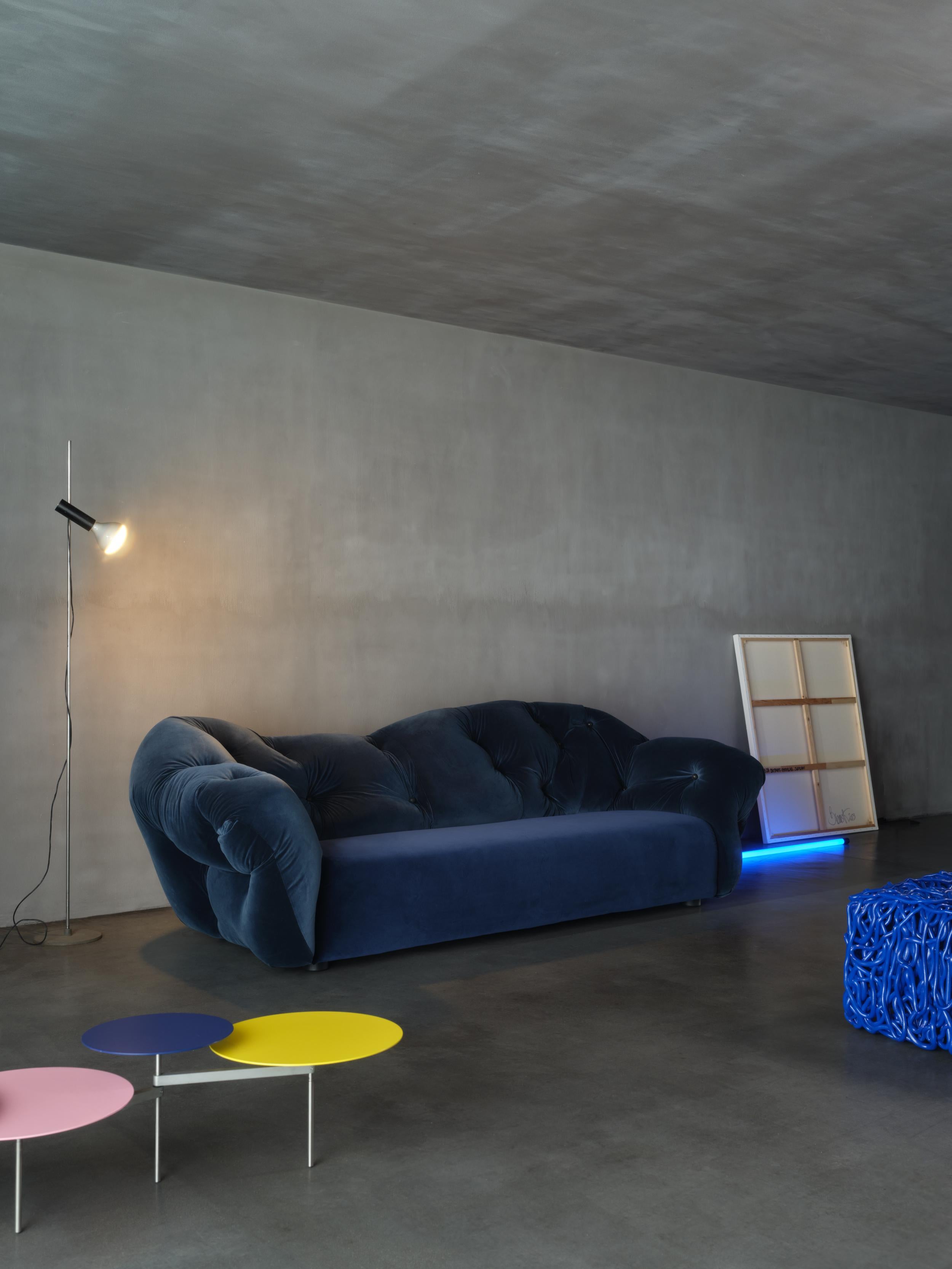 Nubola 238 Velvet Sofa in Cobalt by Gaetano Pesce For Sale 13