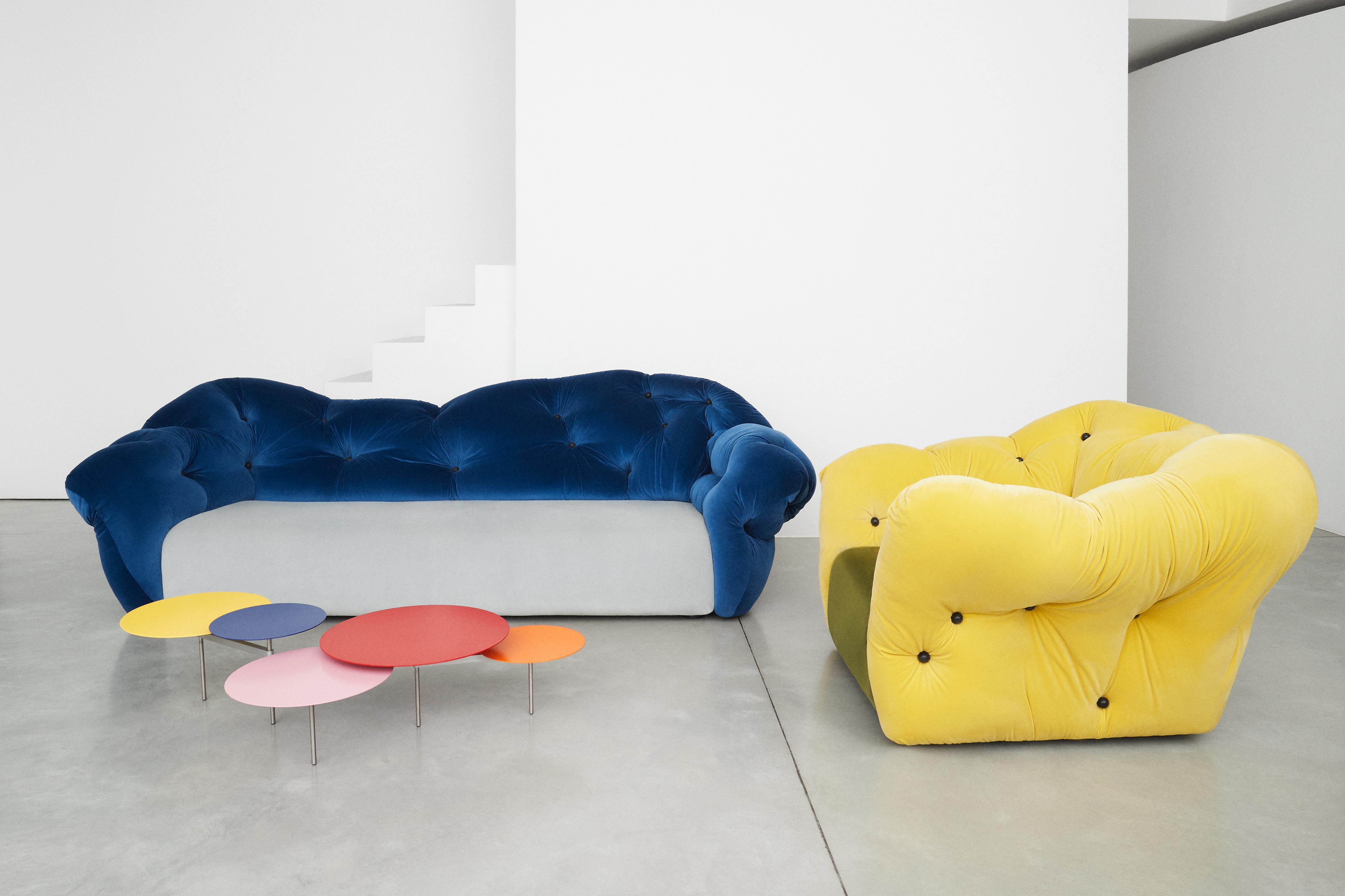 Italian Nubola 238 Velvet Sofa in Cobalt by Gaetano Pesce For Sale