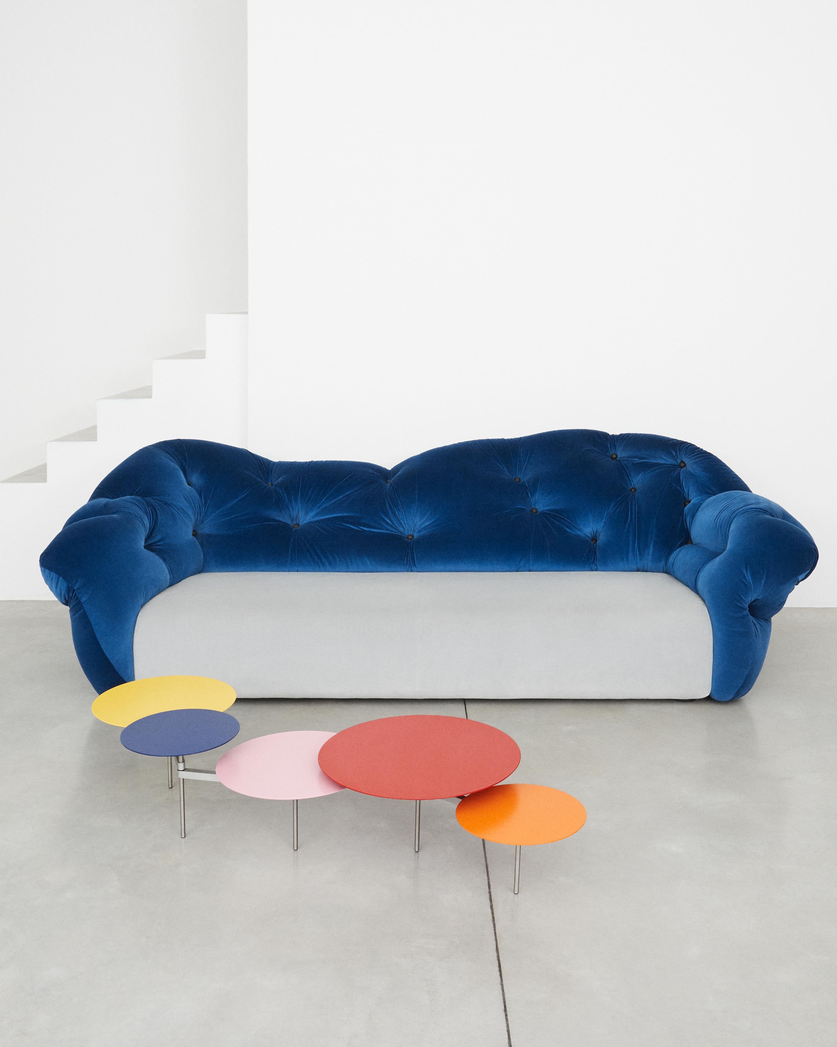 Contemporary Nubola 238 Velvet Sofa in Cobalt by Gaetano Pesce For Sale