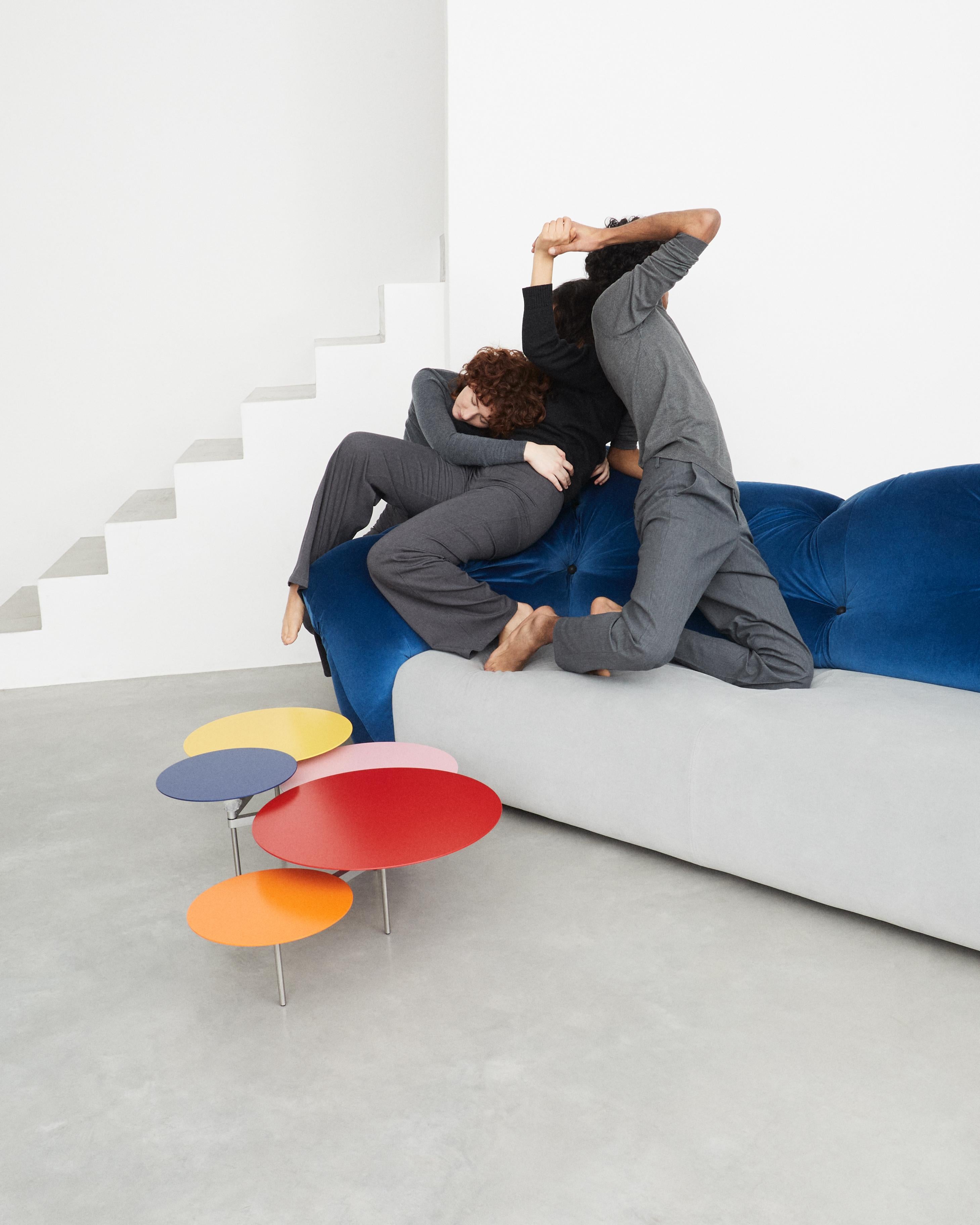 Nubola 238 Velvet Sofa in Cobalt by Gaetano Pesce For Sale 3