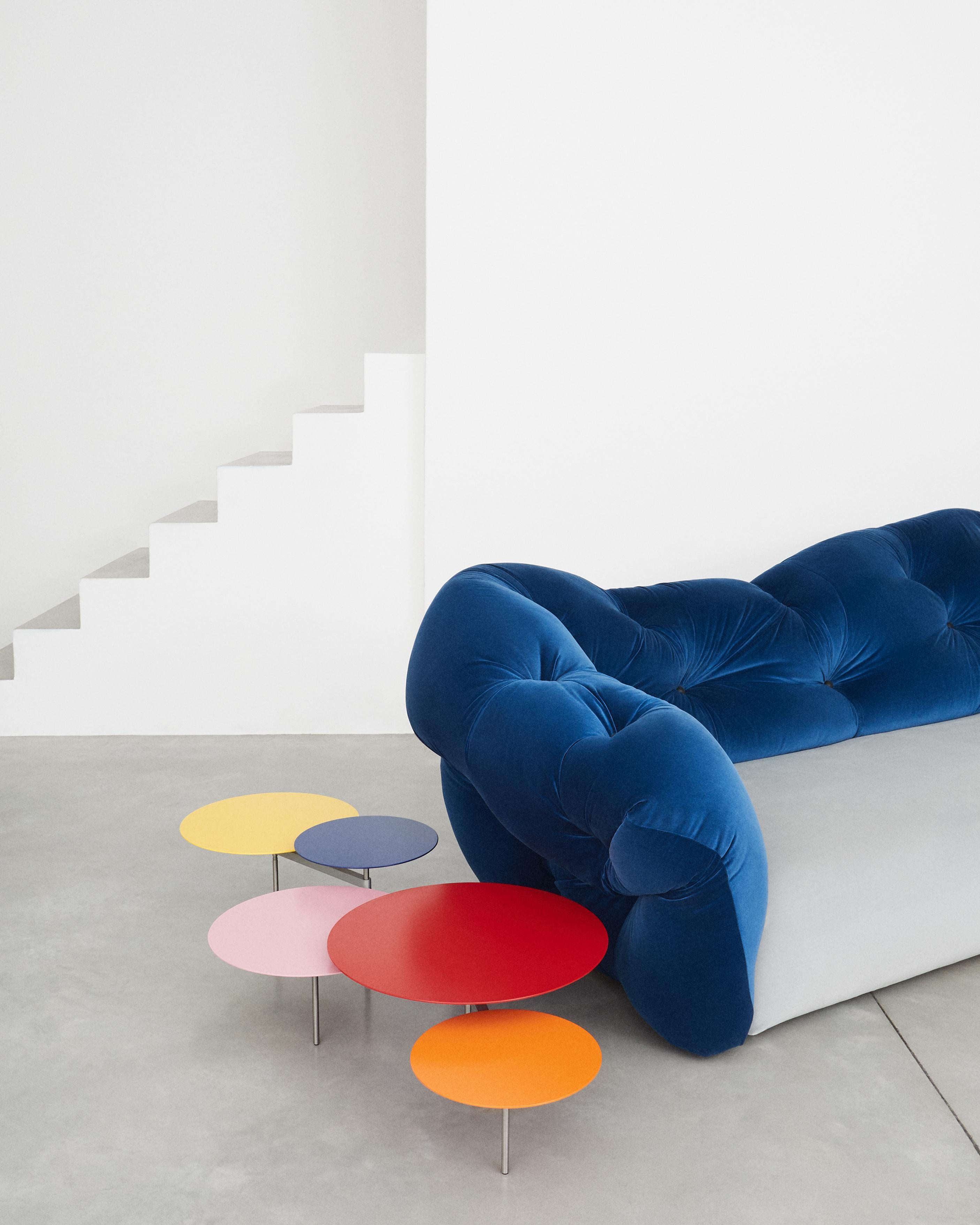 Nubola 238 Velvet Sofa in Cobalt by Gaetano Pesce For Sale 4
