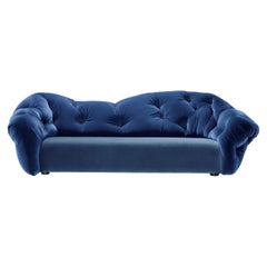 Nubola 277 Velvet Sofa in Night-Navy by Gaetano Pesce