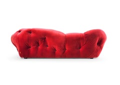Nubola 277 Velvet Sofa in Red by Gaetano Pesce