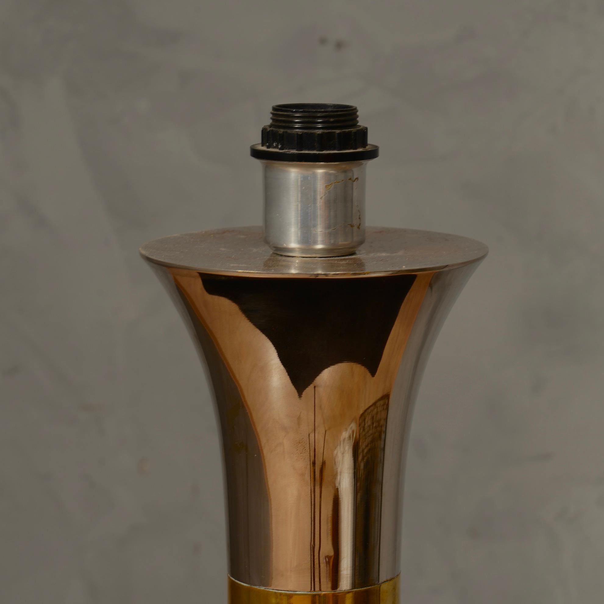 Mid-Century Modern Nucci Valsecchi Brass and Chrome Table Lamp, 1970 For Sale