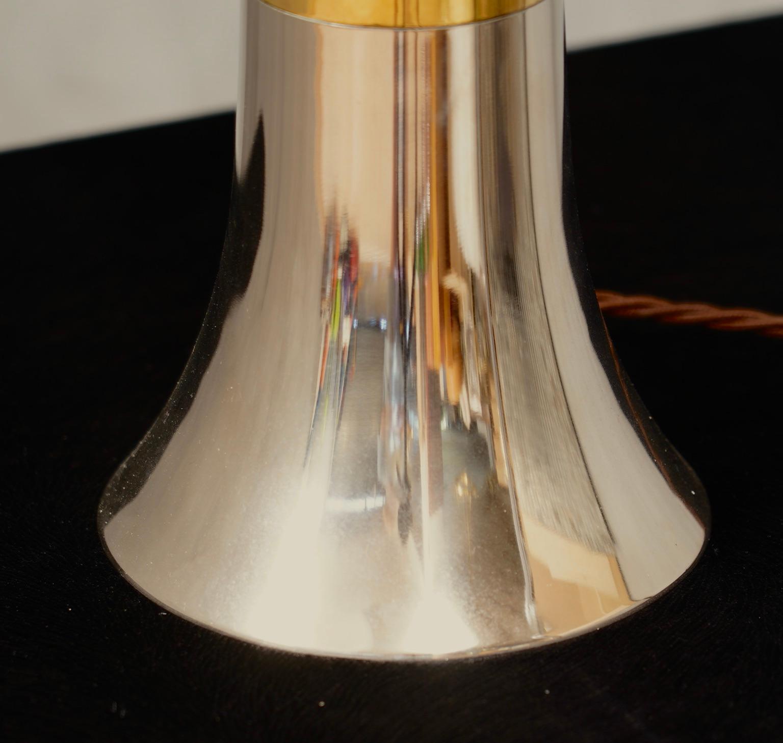 Nucci Valsecchi Brass and Chrome Table Lamp, 1970 In Good Condition For Sale In Rome, IT