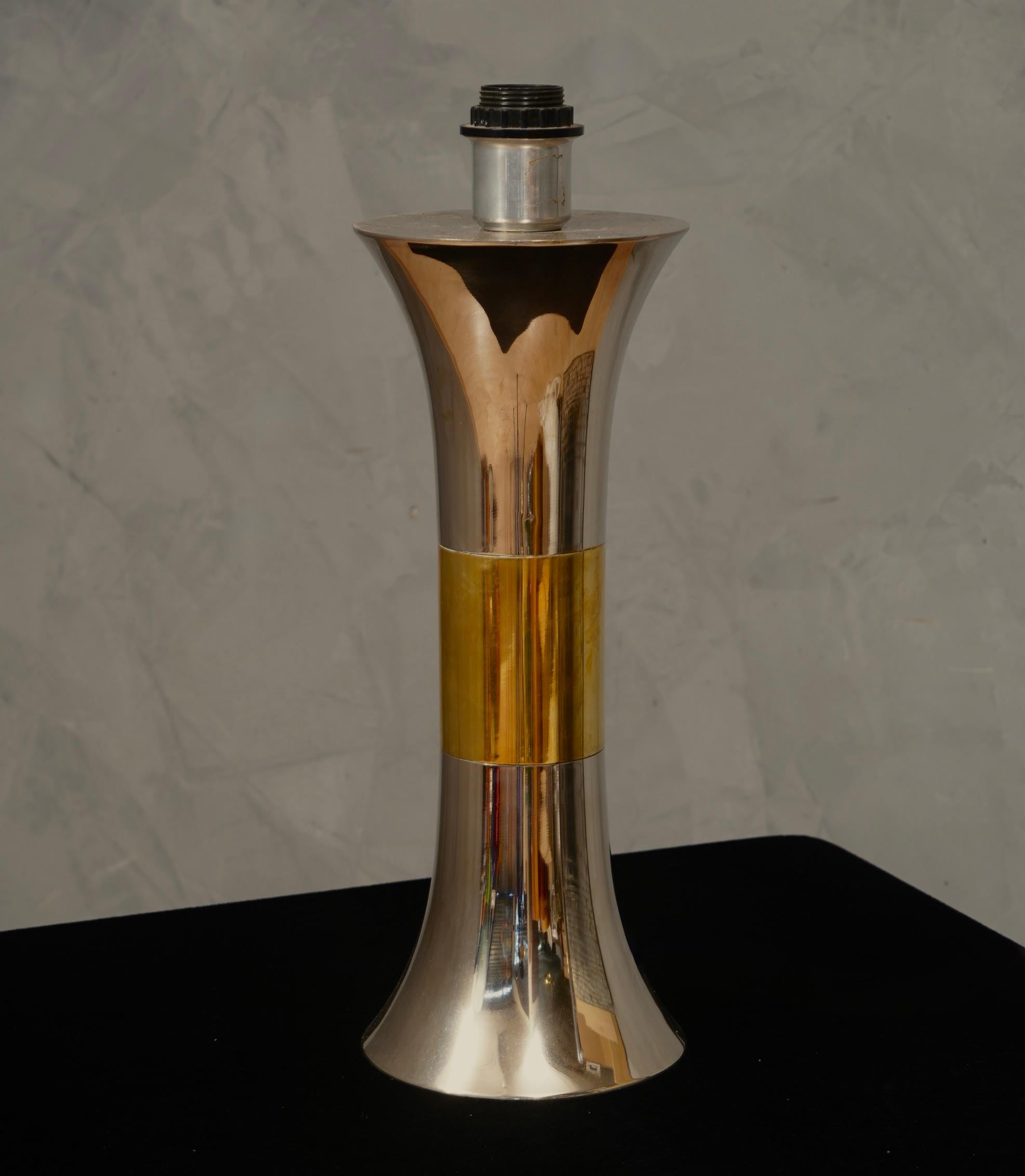 Nucci Valsecchi Brass and Chrome Table Lamp, 1970 For Sale 2