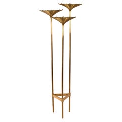 Nucci Valsecchi "Papyrus" Brass Floor Lamp, Italy, 1970