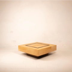 Nucci Valsecchi & Aldo Tura : Table basse en cuir de chèvre « Postmodern Italian Parchment »