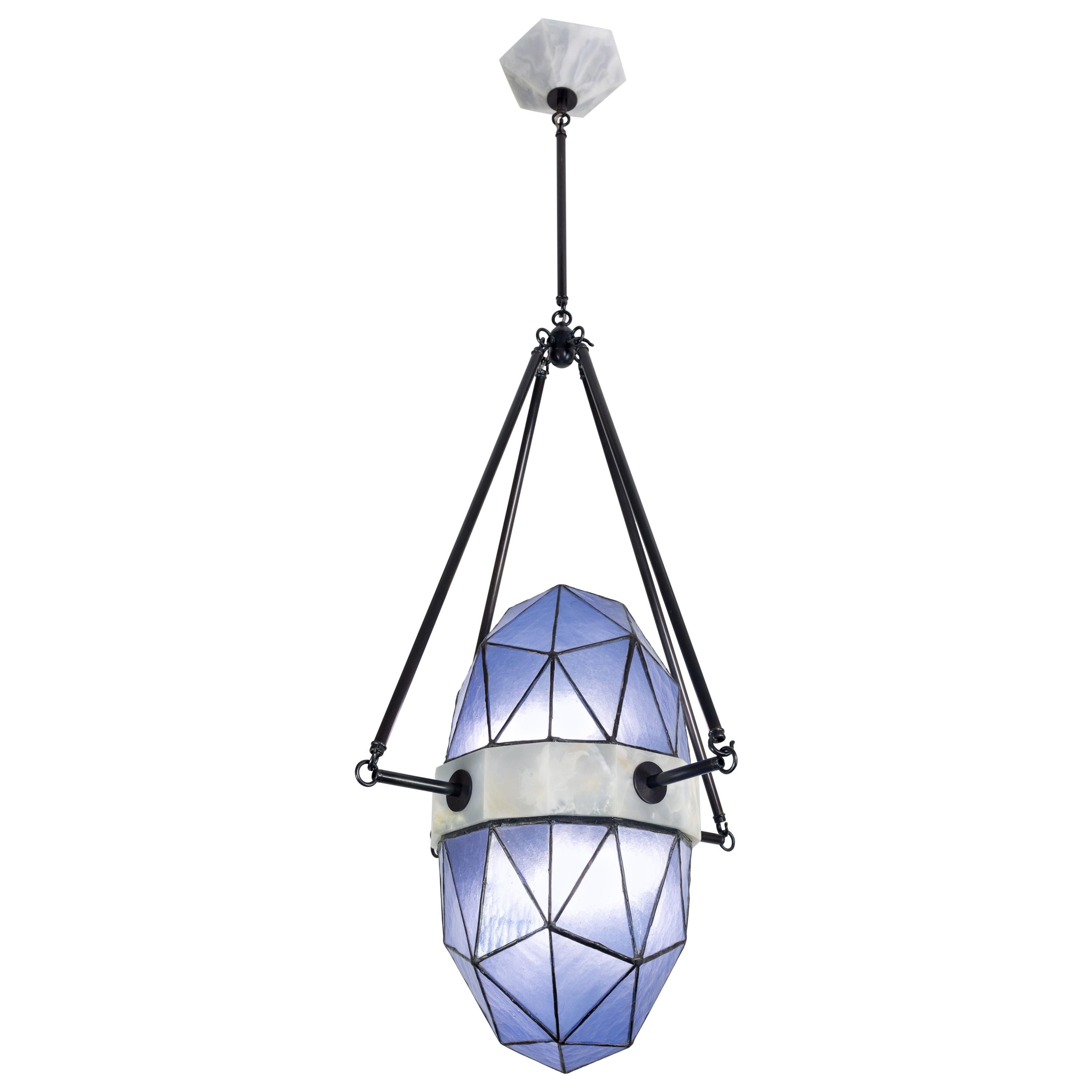 Ciondolo contemporaneo Nucleus Sapphire/ Ottone, Onice, Stained Glass/Kalin Asenov