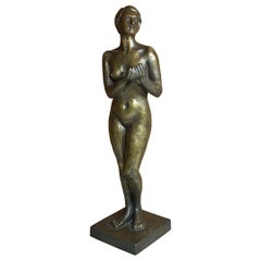 Antique Nude Afrodite Somme Napoli Bronze Sculpture