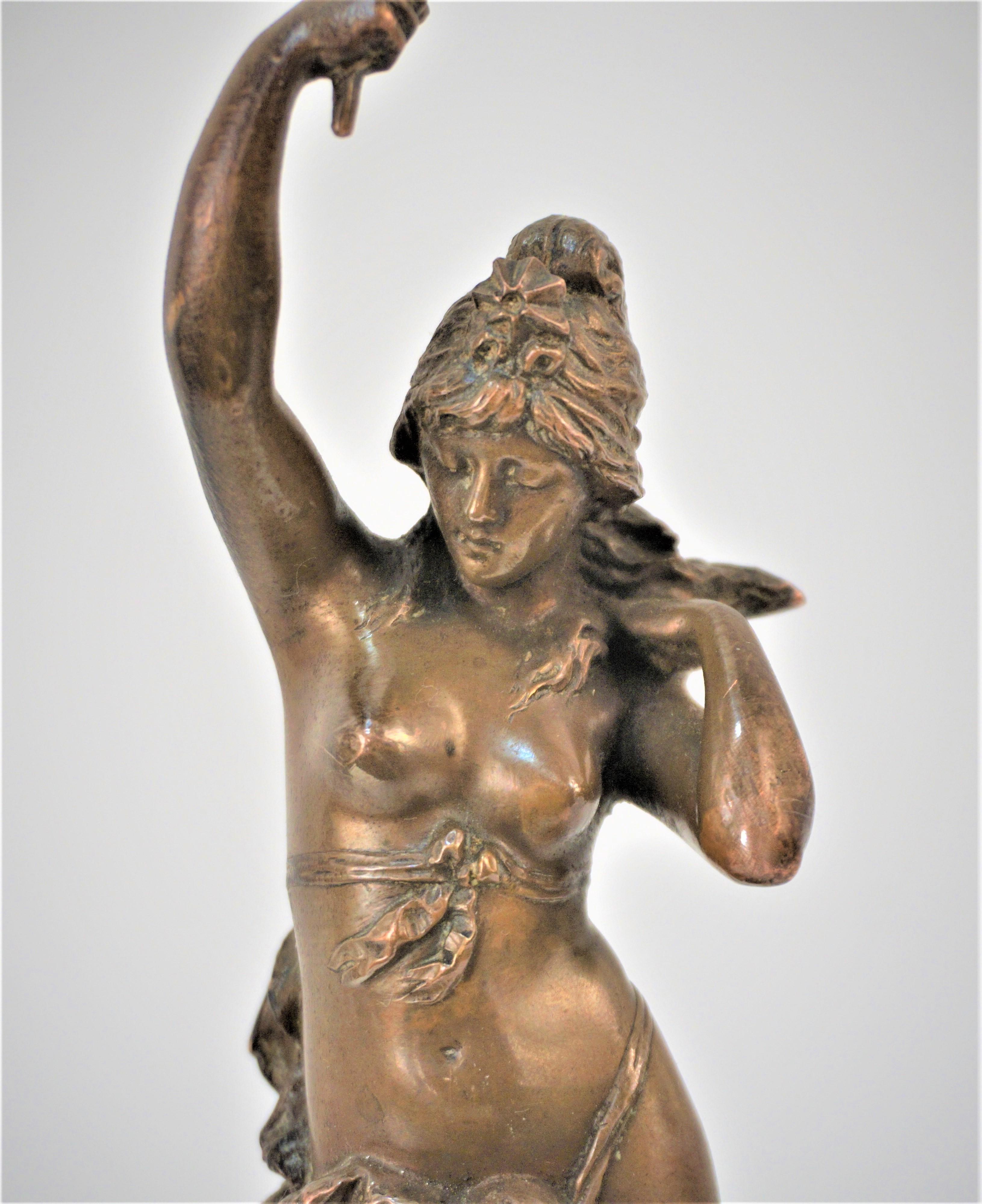 Nude Art Nouveau Bronze Sculpture by Paul Aichele 5