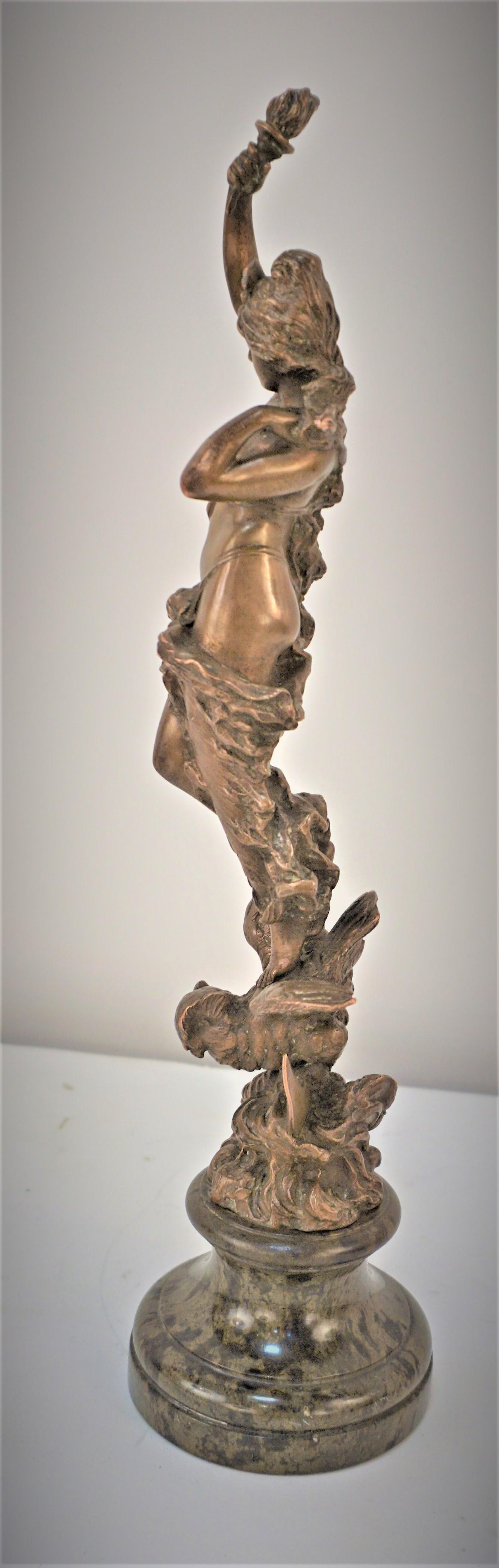 Nude Art Nouveau Bronze Sculpture by Paul Aichele In Good Condition In Fairfax, VA