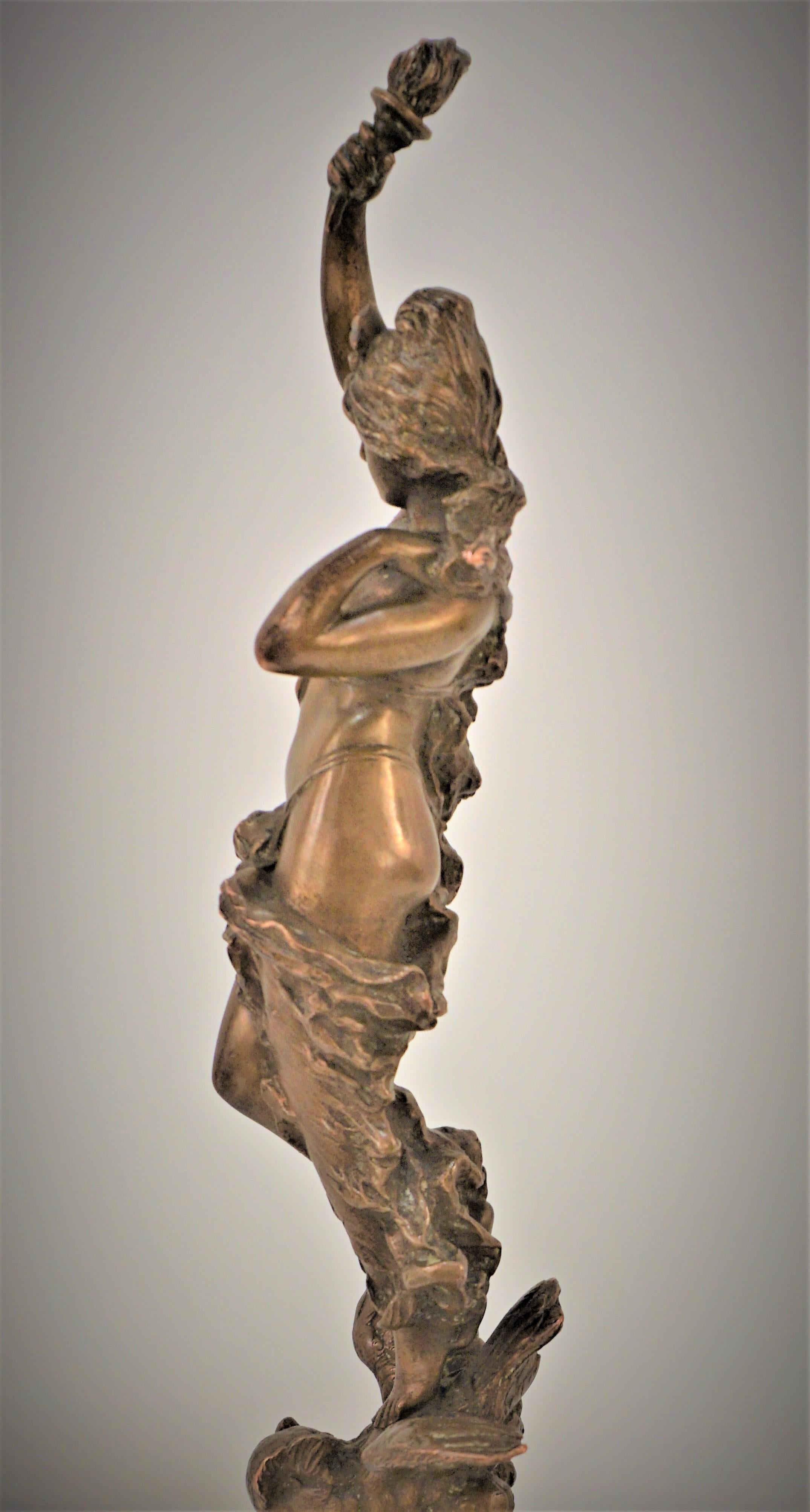 19th Century Nude Art Nouveau Bronze Sculpture by Paul Aichele