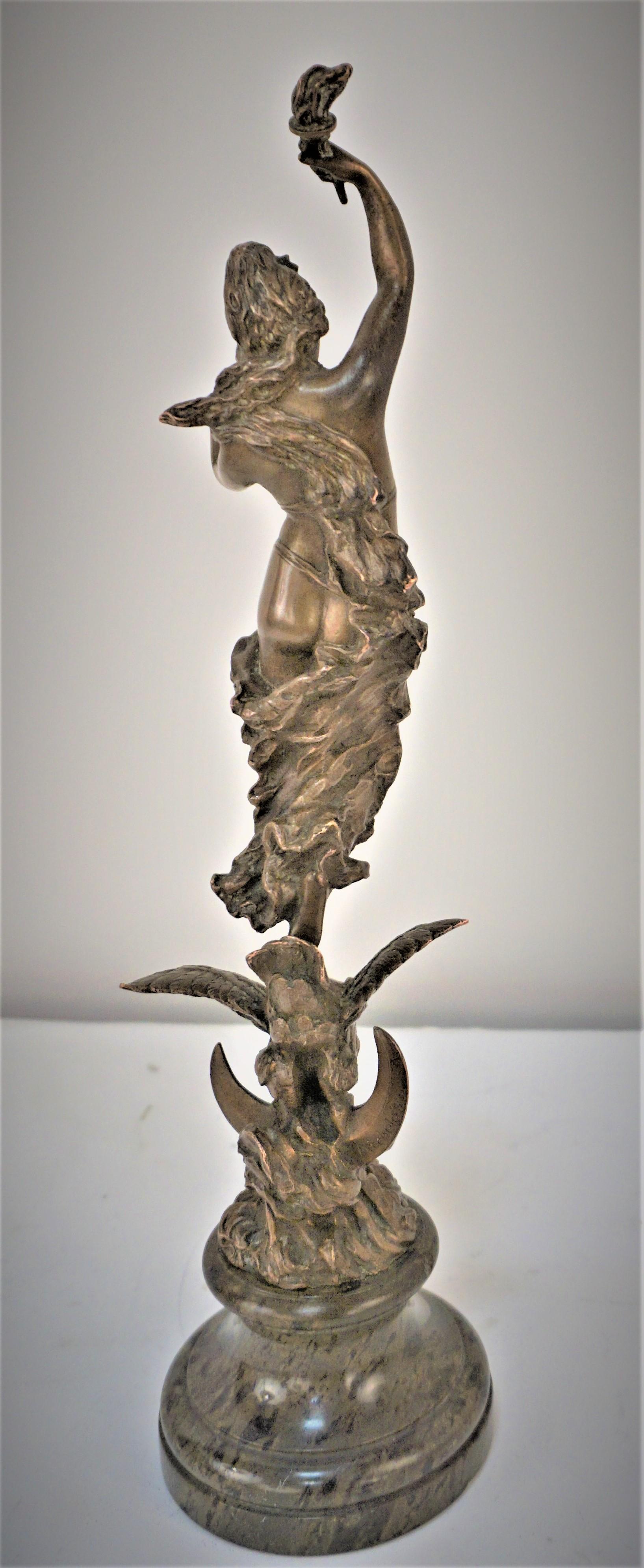 Nude Art Nouveau Bronze Sculpture by Paul Aichele 1