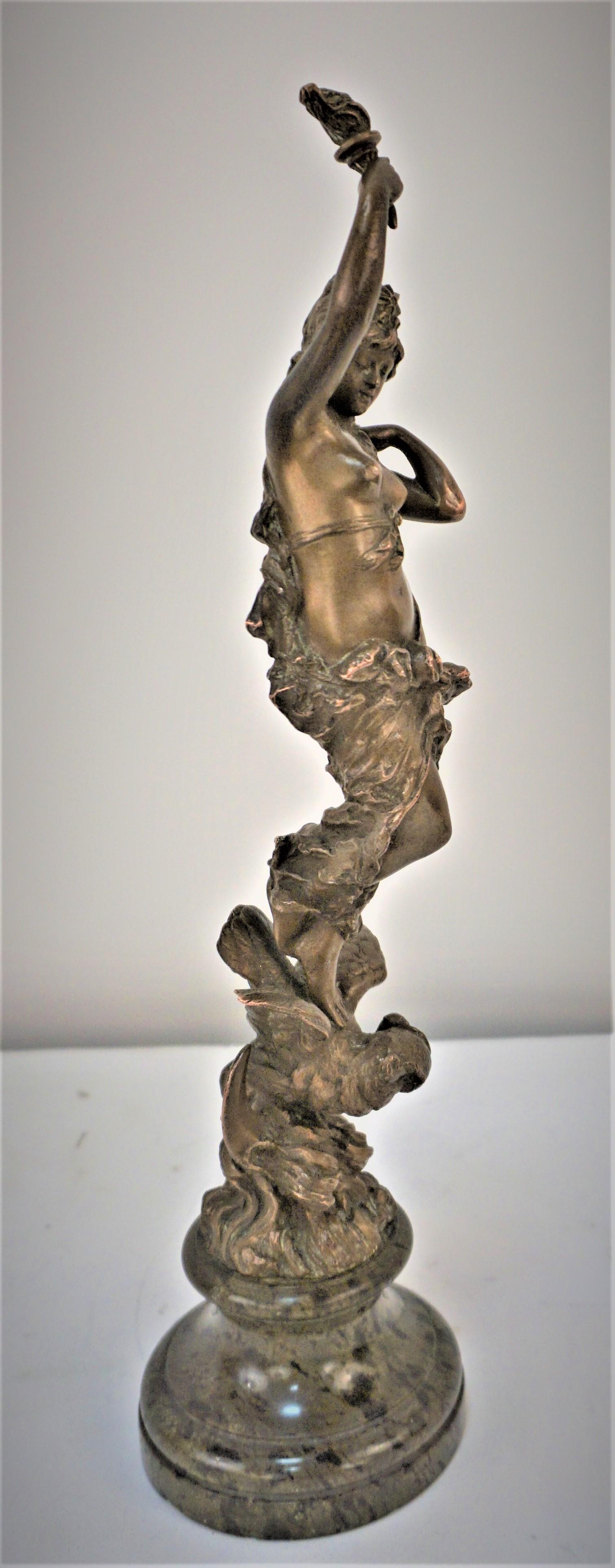 Nude Art Nouveau Bronze Sculpture by Paul Aichele 2