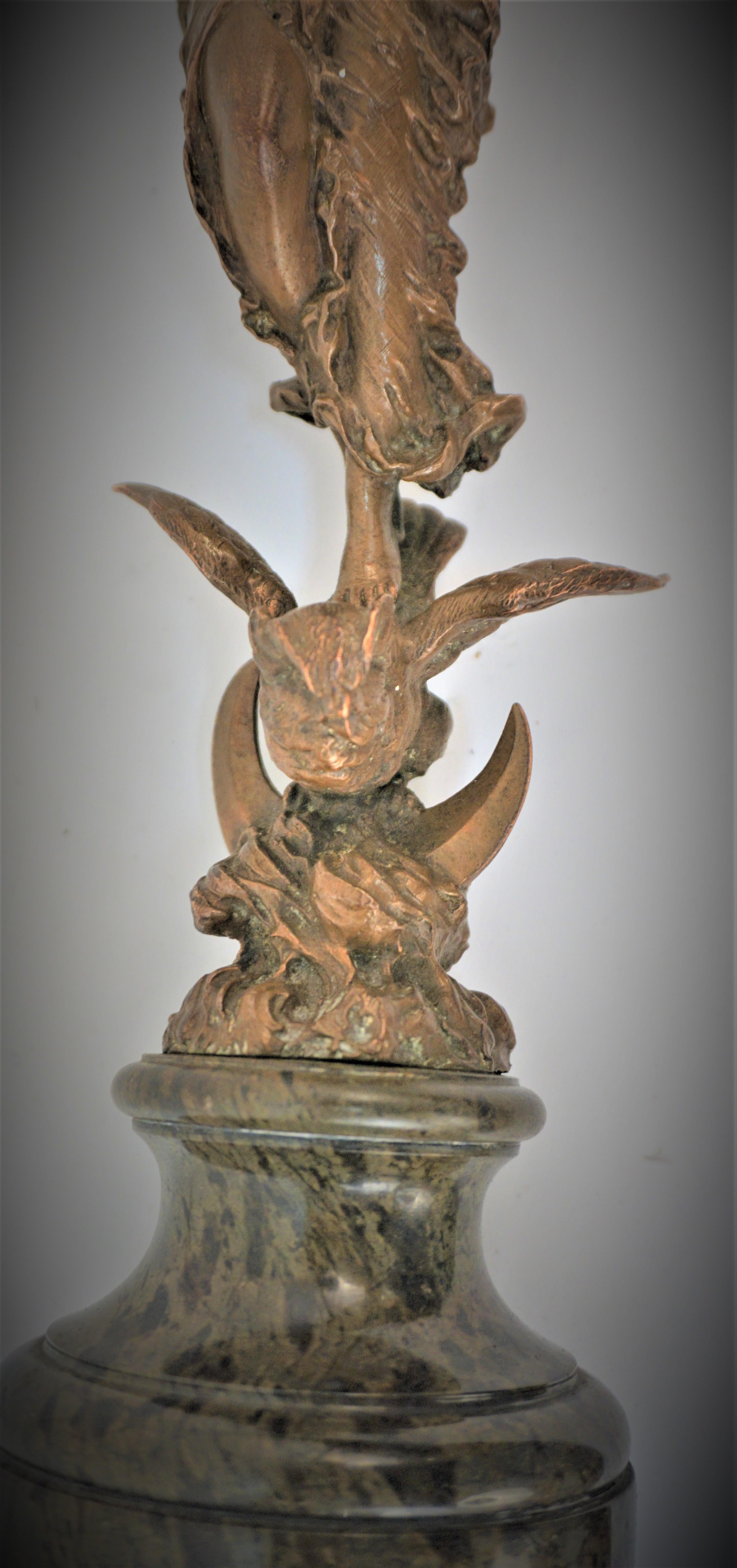 Nude Art Nouveau Bronze Sculpture by Paul Aichele 3