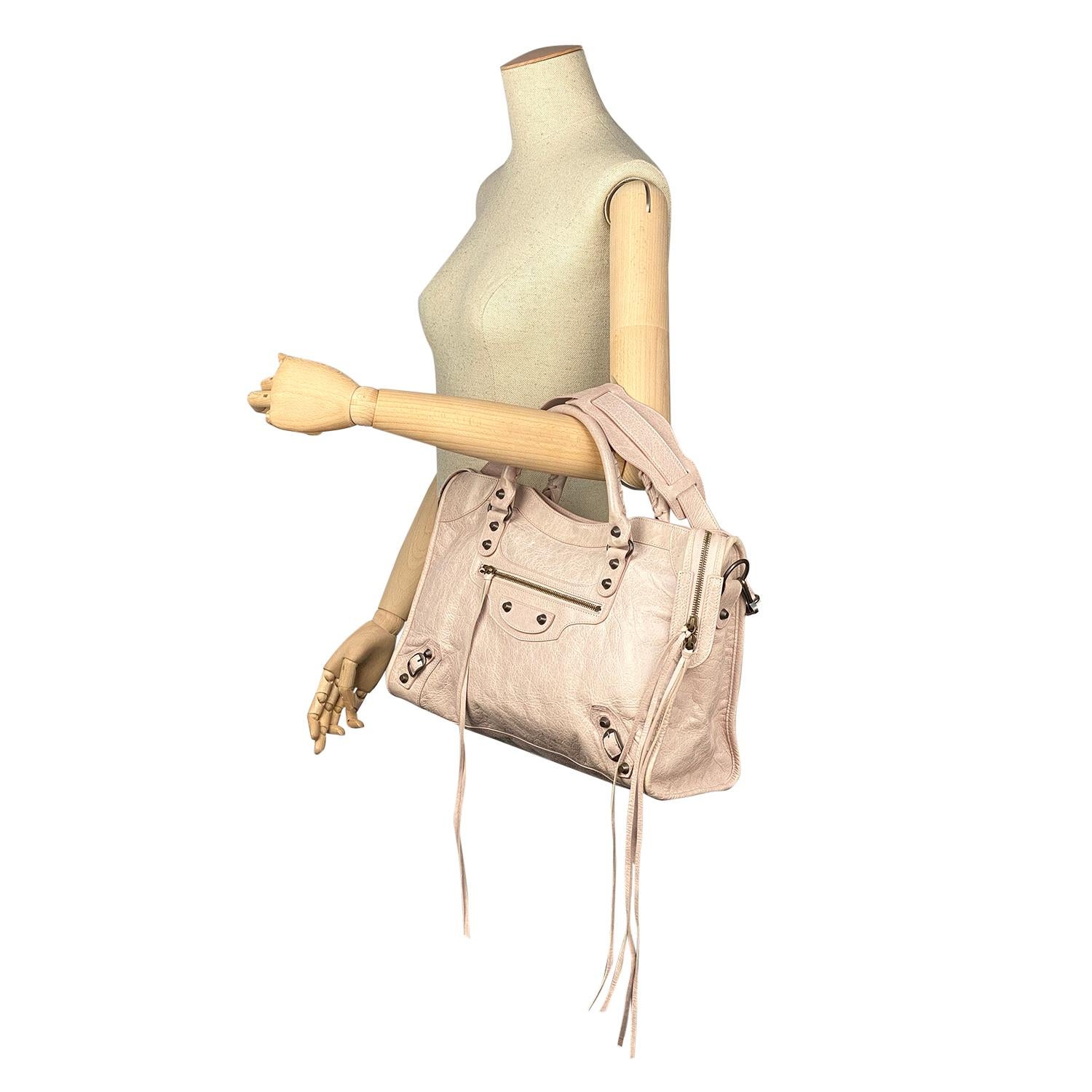 Nude Balenciaga Motocross Classic City Shoulder Bag 5