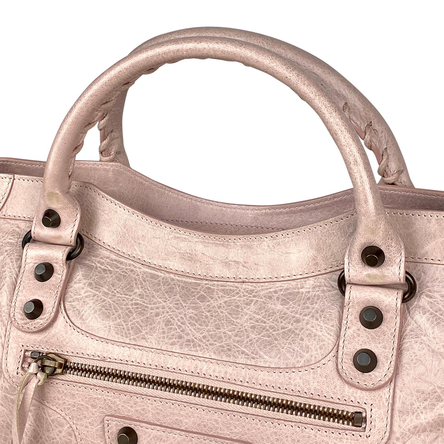 Beige Nude Balenciaga Motocross Classic City Shoulder Bag