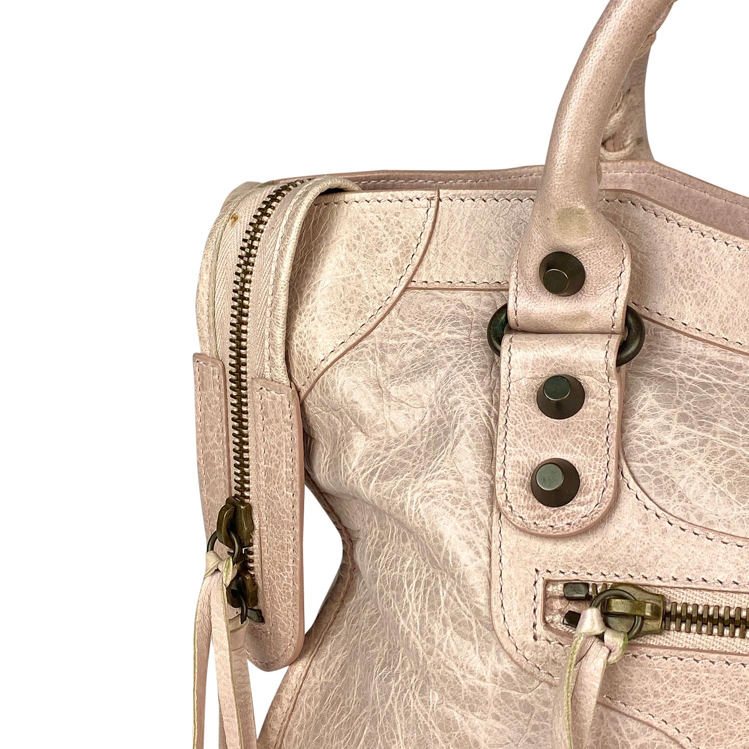 Nude Balenciaga Motocross Classic City Shoulder Bag In Good Condition In Sundbyberg, SE