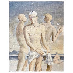 „Akt badende Frauen in Swan Hill“, Gemälde männlicher Akte von Ernest Smith, Australien