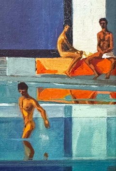 "Nude Bathers, Topkapi Palace in Istanbul", Painting by Mitchell, Blue Palette