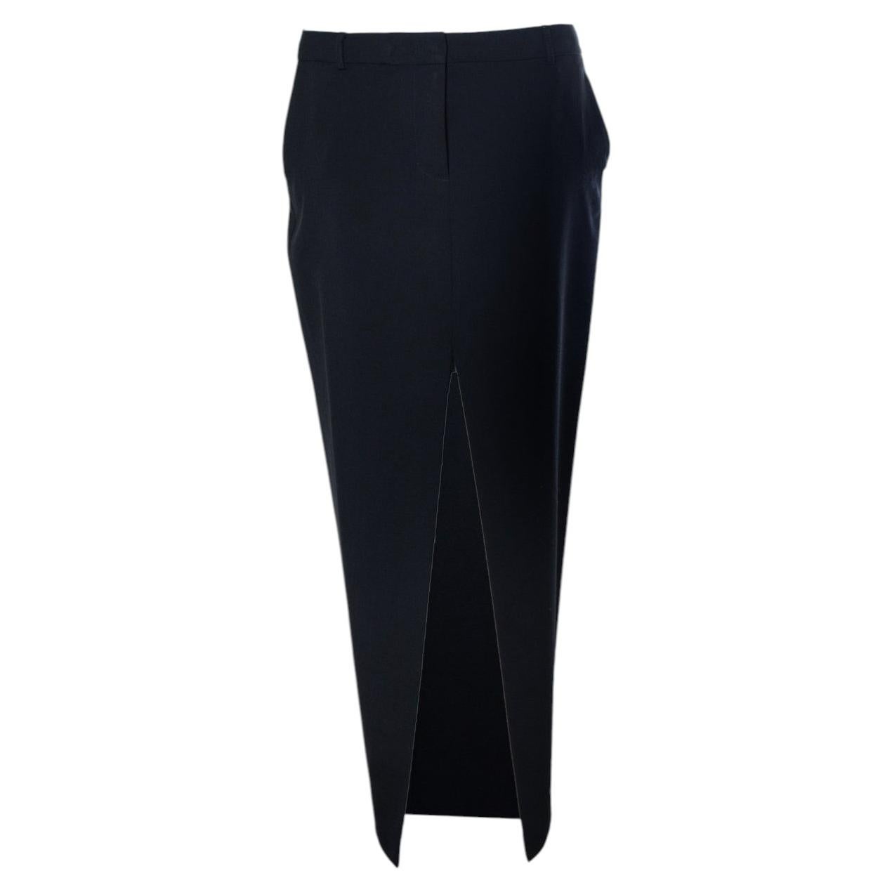 (Nude), black maxi skirt with high front slit For Sale