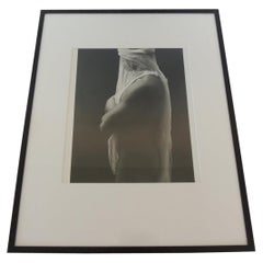 Nude Black and White Abstract Photograph of Male "The Veil"