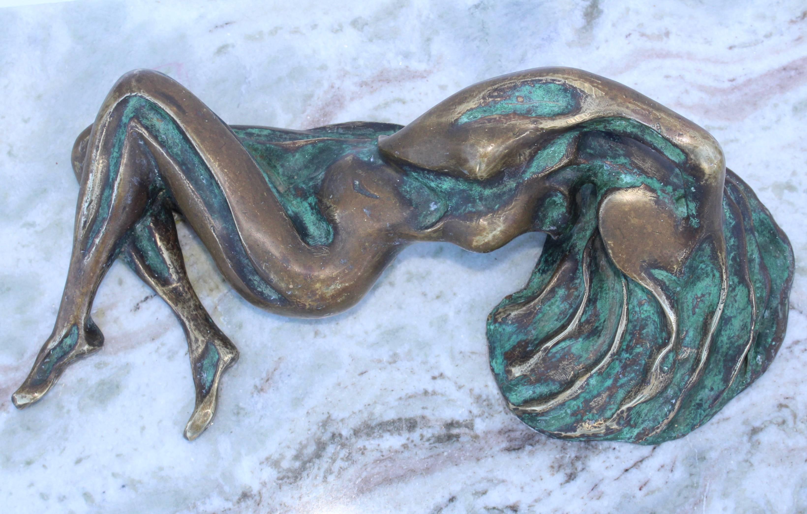 20th Century Nude Bronze Abstract Sculpture