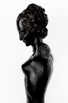 Nude Bronze Art Deco Statue on Sycamore Base