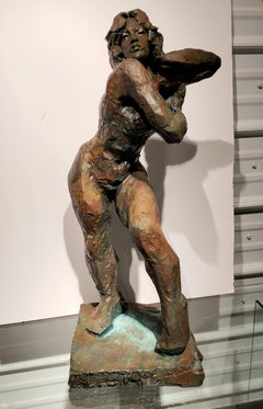 Nudefarbene Bronze-Skulptur von James Maher