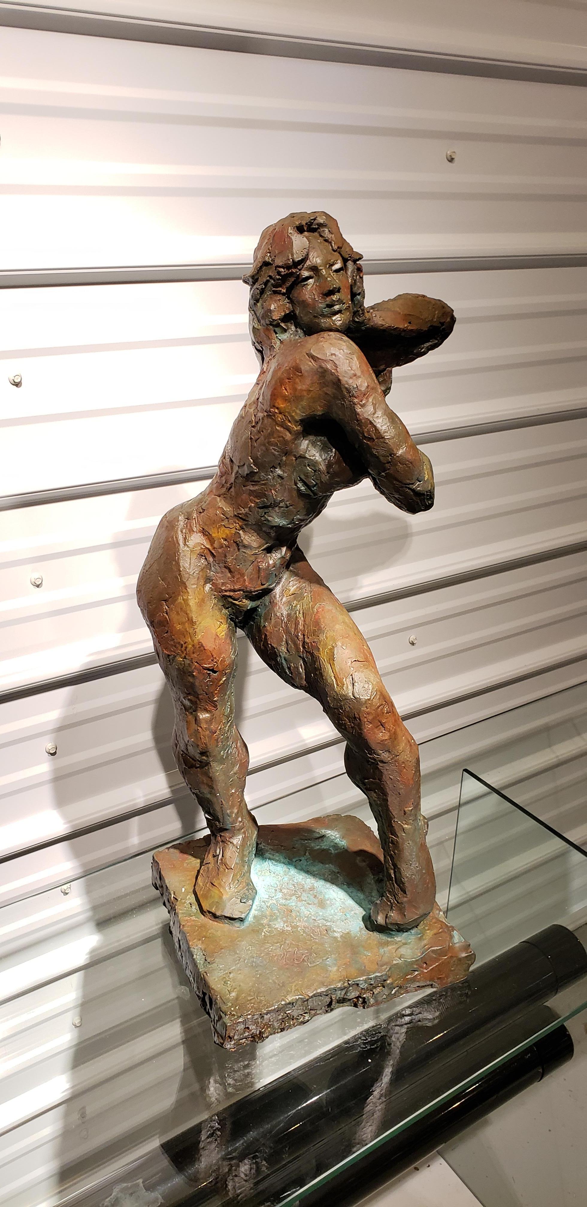 Mid-Century Modern Nude Bronze Sculpture by James Maher For Sale