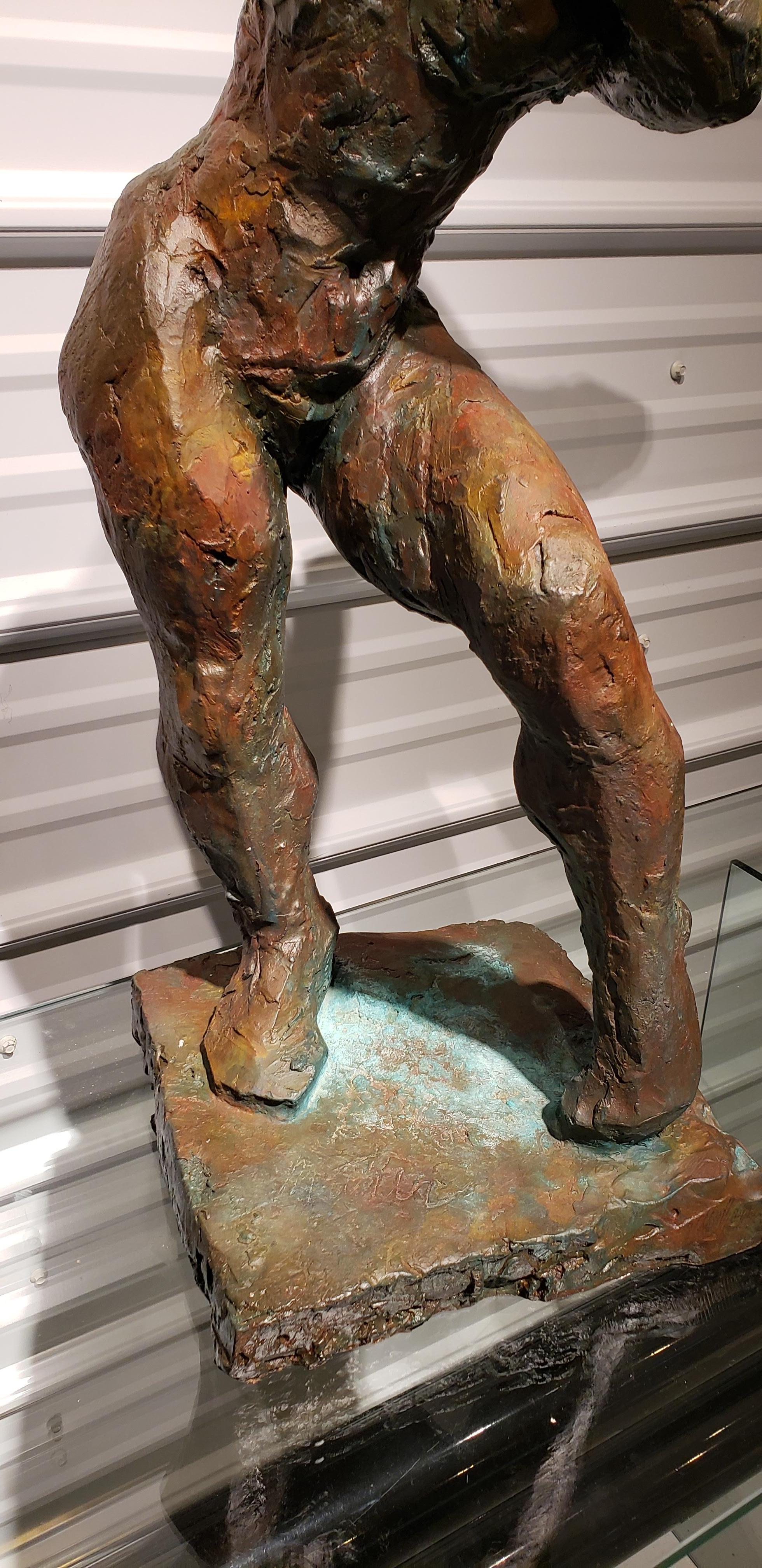 Cast Nude Bronze Sculpture by James Maher For Sale
