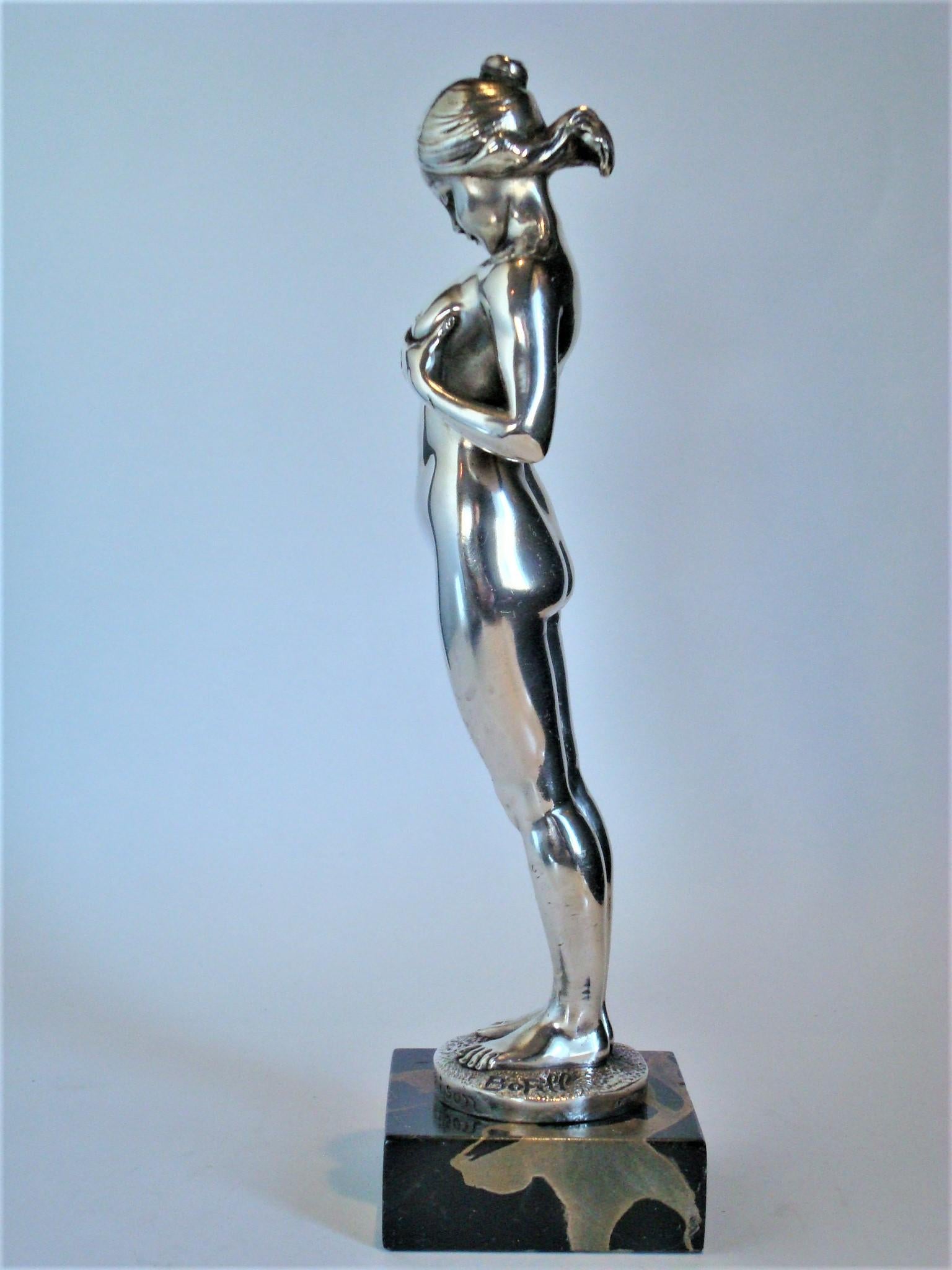 Mascota de coche desnuda / Adorno de capota, de Antoine Bofill, francés, circa 1920 en venta 2