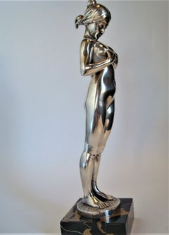 Mascotte d'auto nuda / ornamento per il cofano, di Antoine Bofill, francese, circa 1920